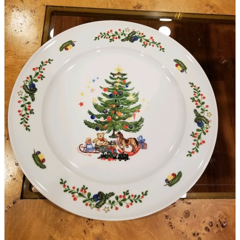 Vintage Seltmann Weiden Christmas Tree White Serving Plate 11.75"